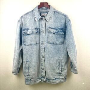 Vintage 90s Mens Jacket Sz S Oversized Chore Coat Barn Denim Western Shacket